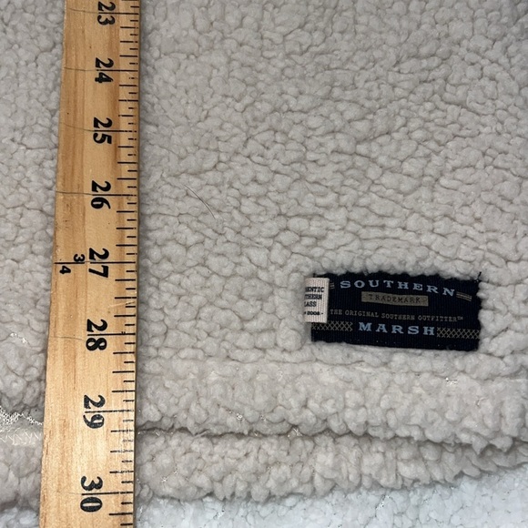 Southern Marsh size large Appalachian Pile Sherpa Pullover oatmeal & light brown - Picture 5 of 14